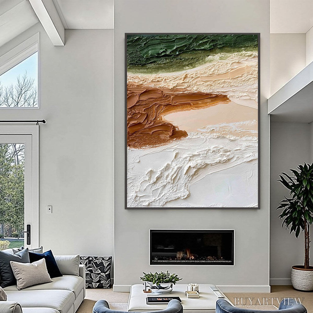 ARTOVITAS Earthen Strata – Textured Wabi Sabi Abstract Landscape Painting - image 6