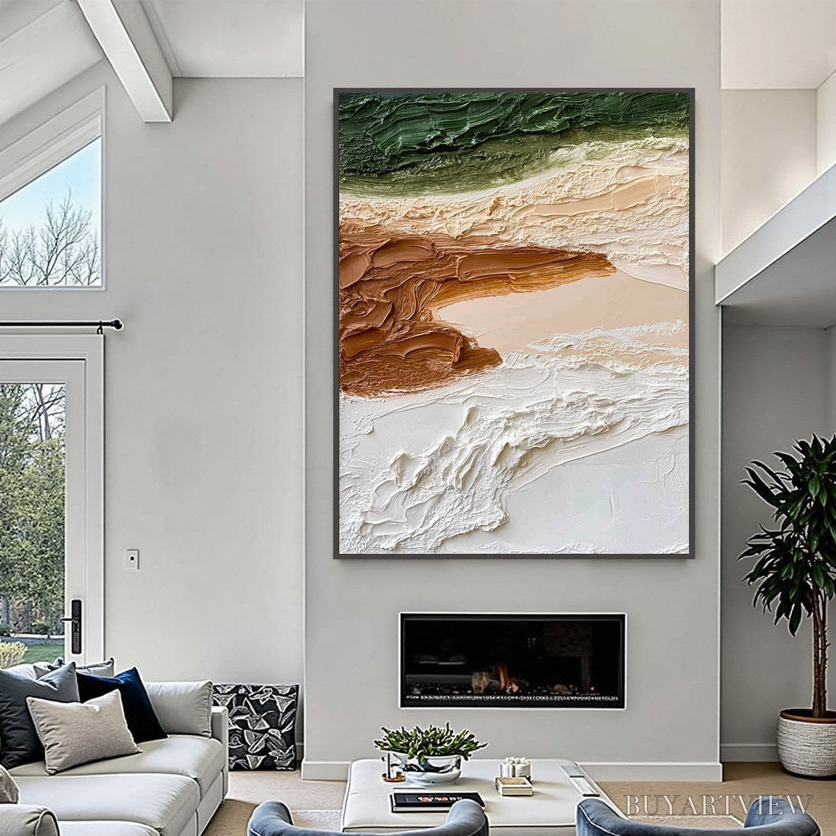ARTOVITAS Earthen Strata – Textured Wabi Sabi Abstract Landscape Painting - image 6