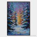 ARTOVITAS Winter'S Glow – Textured Impasto Winter Forest Landscape Oil Painting - image 1