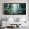 ARTOVITAS Ready to Ship | Forest Whispers – Panoramic Misty Forest Oil Painting - image 1