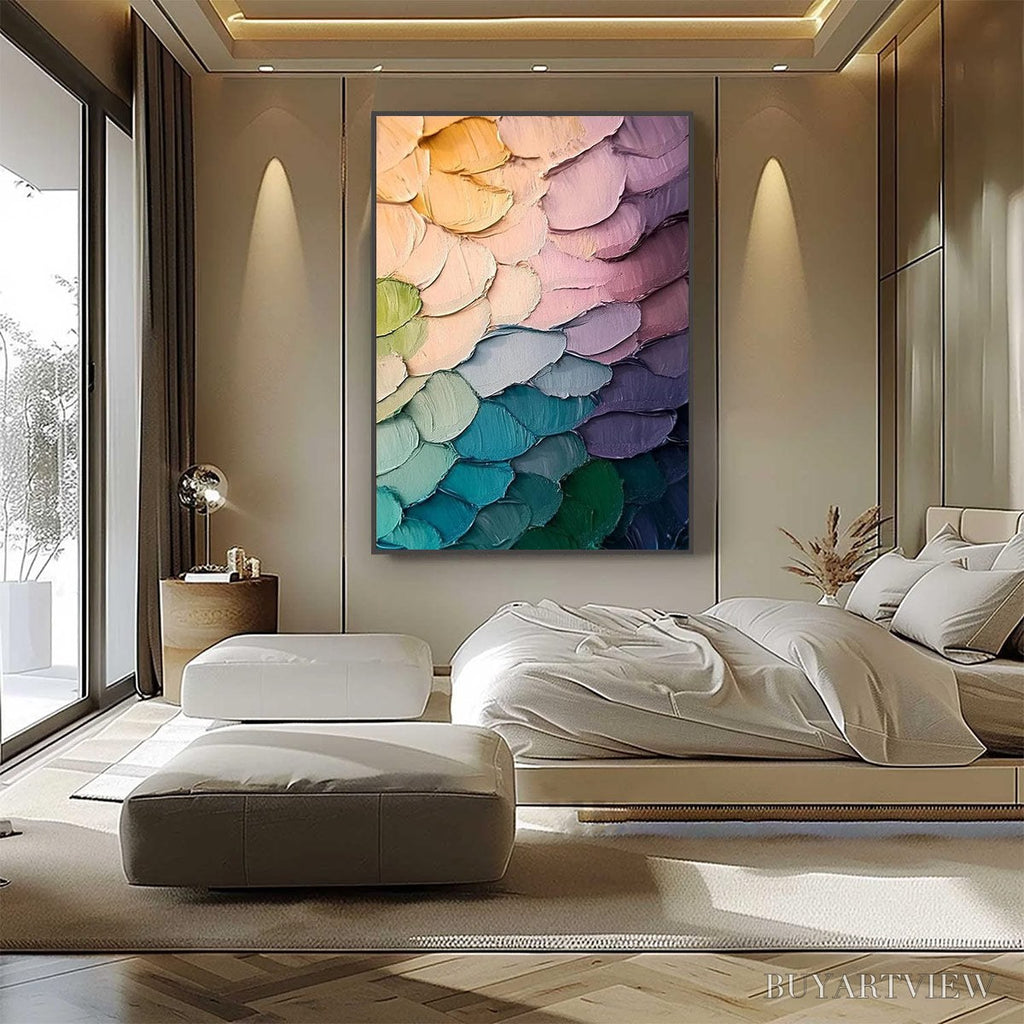 ARTOVITAS Rainbow Scales – Colorful Impasto Abstract Painting - image 2