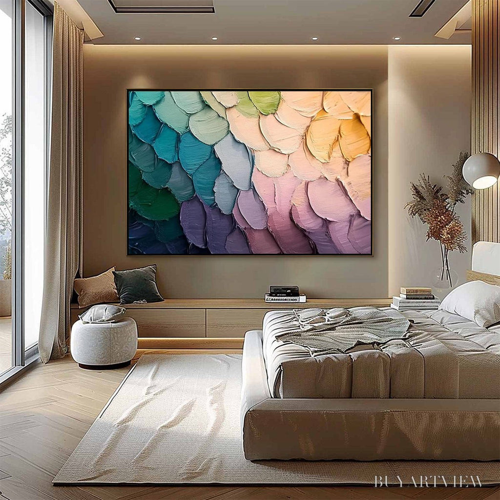 ARTOVITAS Rainbow Scales – Colorful Impasto Abstract Painting - image 6