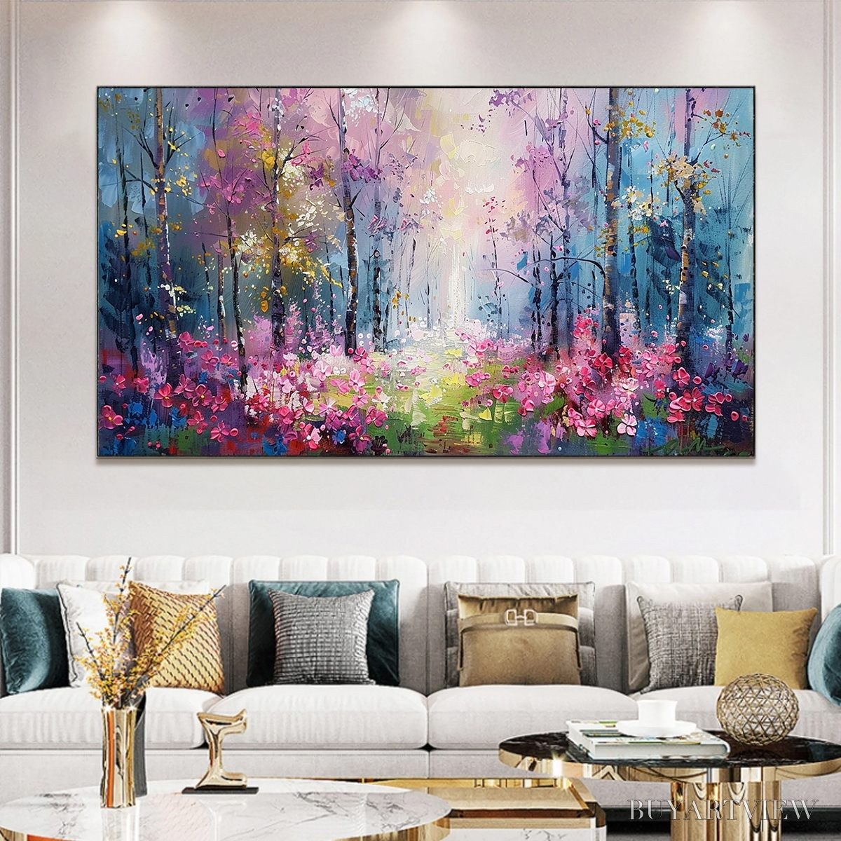 ARTOVITAS Whispering Woods – Textured Impasto Floral Forest Oil Painting - image 2