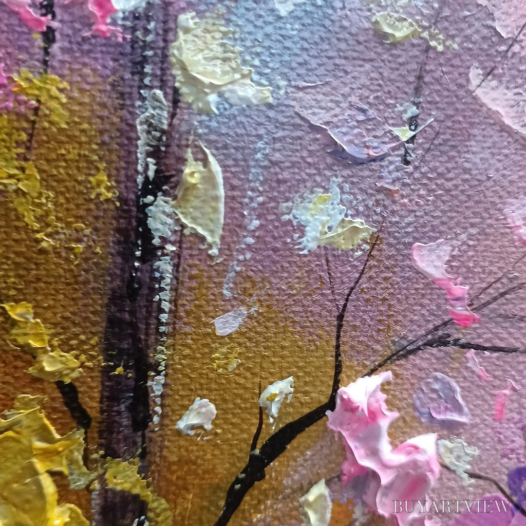 ARTOVITAS Whispering Woods – Textured Impasto Floral Forest Oil Painting - image 3