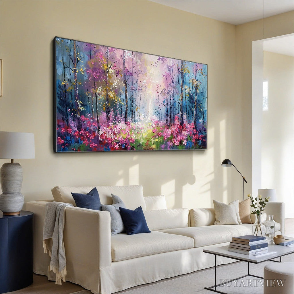 ARTOVITAS Whispering Woods – Textured Impasto Floral Forest Oil Painting - image 4