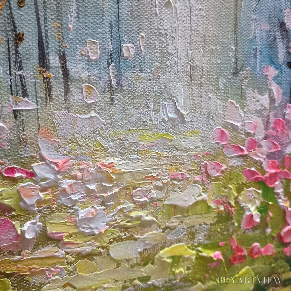 ARTOVITAS Whispering Woods – Textured Impasto Floral Forest Oil Painting - image 5