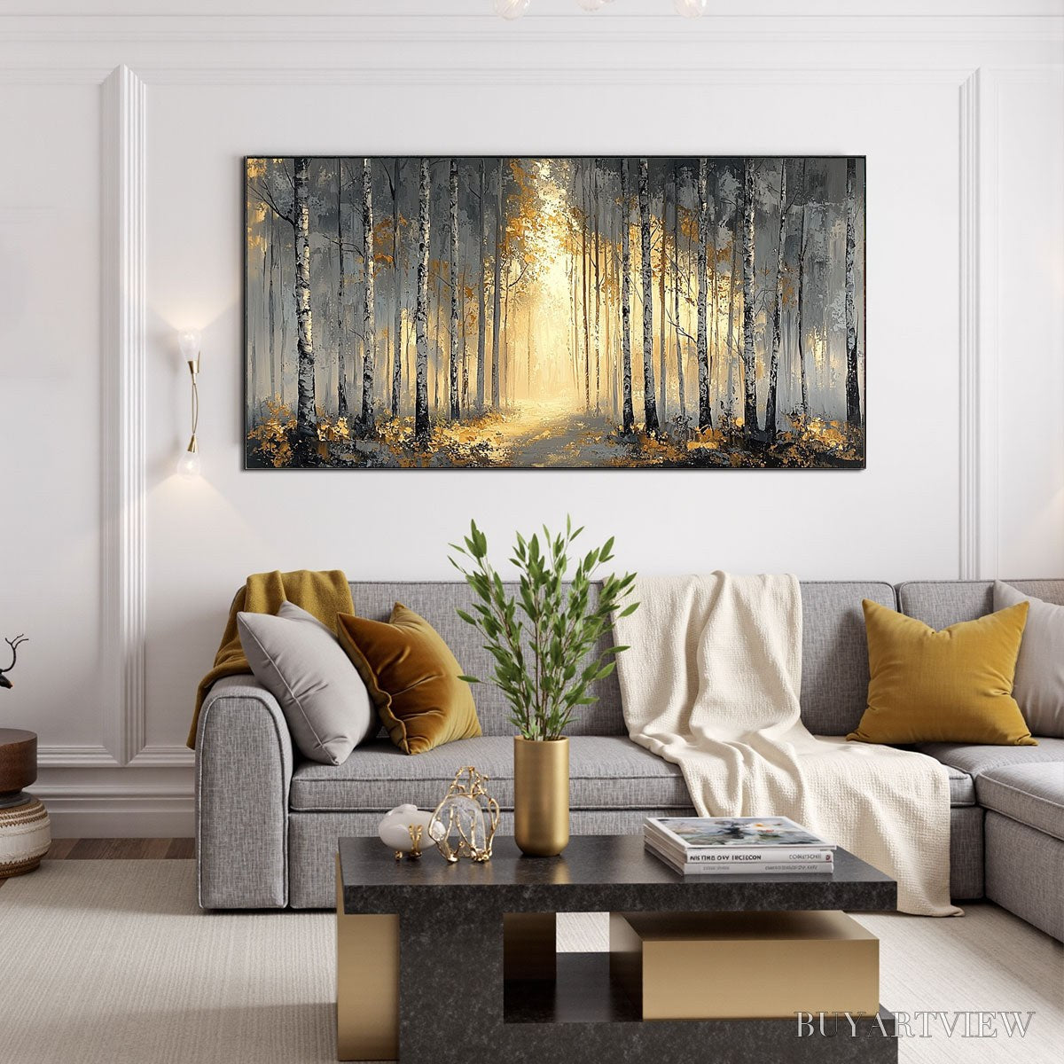 ARTOVITAS Golden Woods – Atmospheric Forest Landscape Oil Painting - image 2