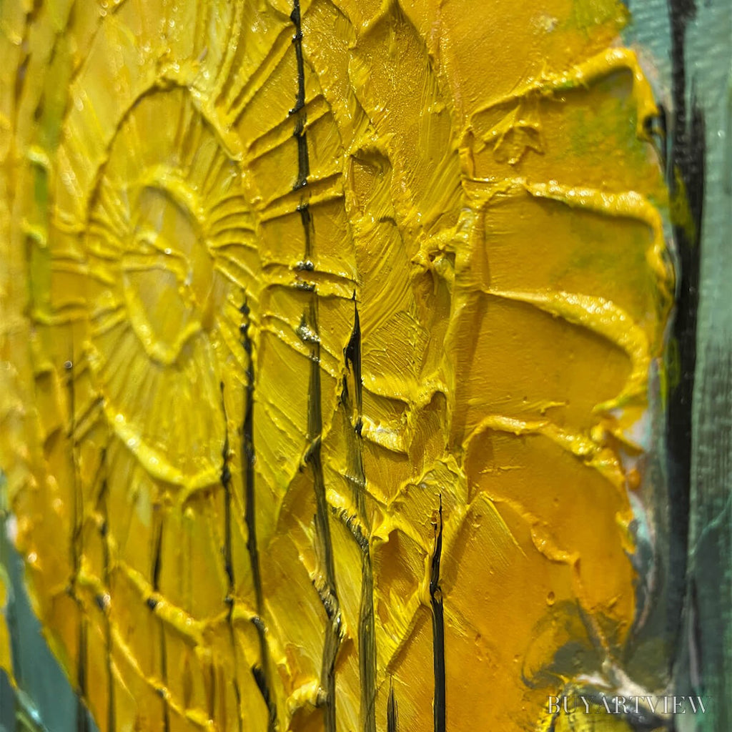 ARTOVITAS Solar Forest – Abstract Forest Landscape Impasto Oil Painting - image 3