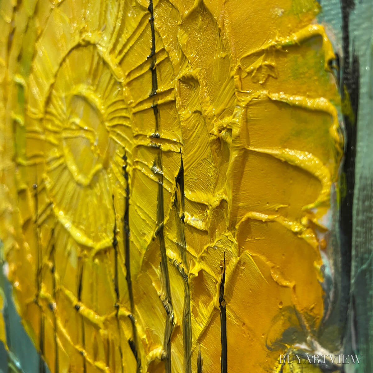 ARTOVITAS Solar Forest – Abstract Forest Landscape Impasto Oil Painting - image 3