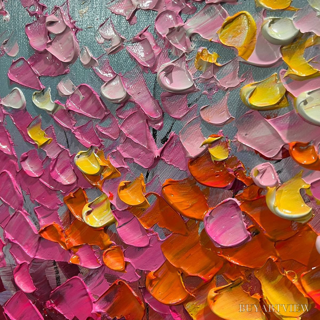 ARTOVITAS Rainbow Forest – Textured Impasto Trees Oil Painting - image 3