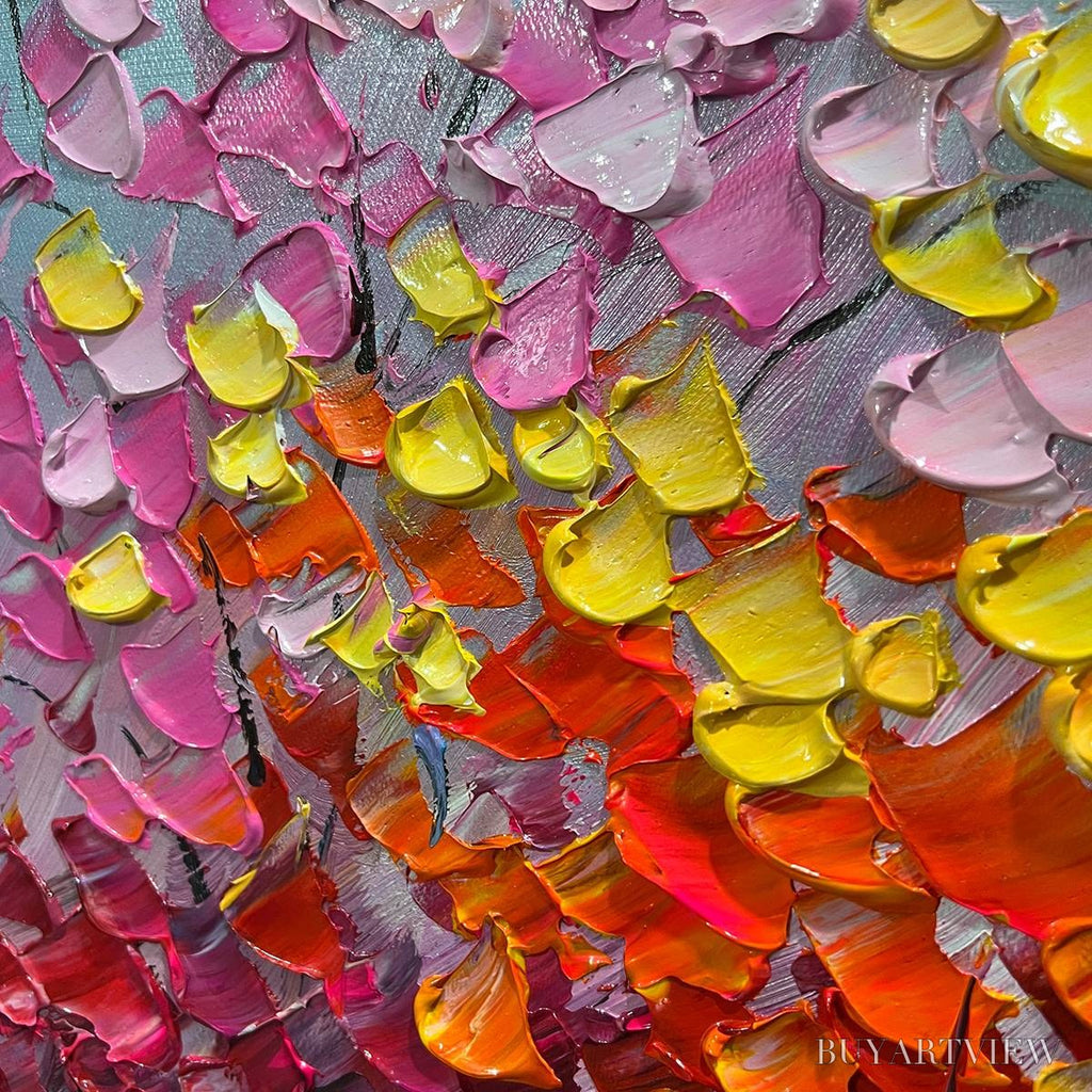 ARTOVITAS Rainbow Forest – Textured Impasto Trees Oil Painting - image 6