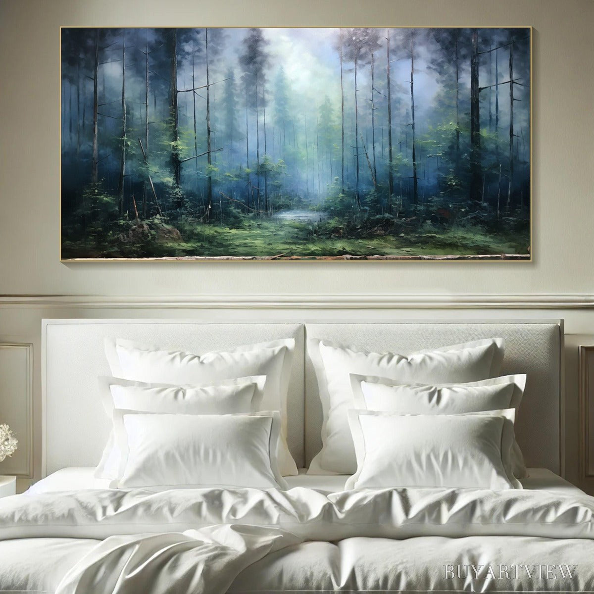 ARTOVITAS Forest Whispers – Panoramic Misty Forest Oil Painting - image 2