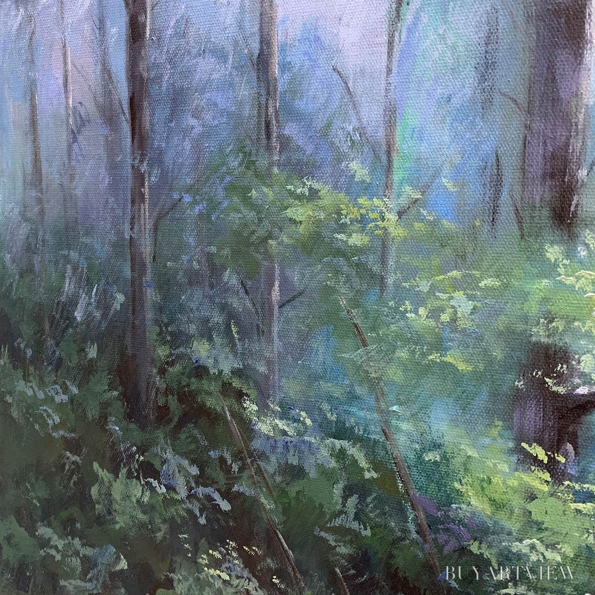 ARTOVITAS Forest Whispers – Panoramic Misty Forest Oil Painting - image 3