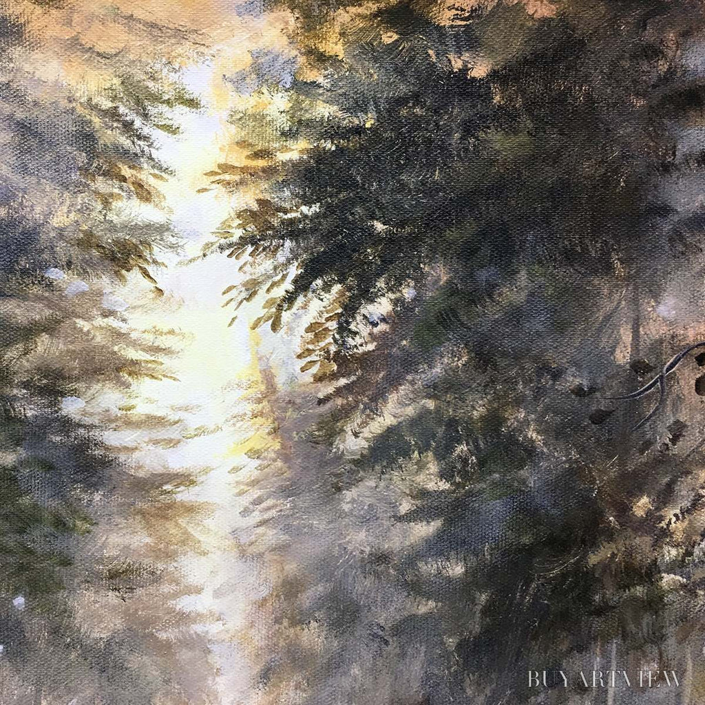 ARTOVITAS Forest Path – Panoramic Misty Forest Landscape Oil Painting - image 3
