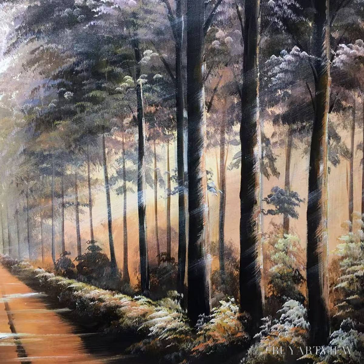 ARTOVITAS Forest Path – Panoramic Landscape Oil Painting - image 3