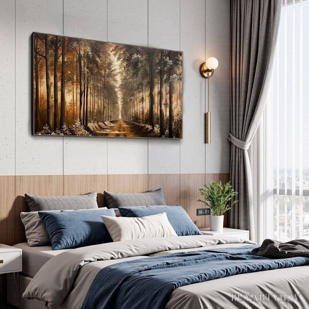 ARTOVITAS Forest Path – Panoramic Landscape Oil Painting - image 4