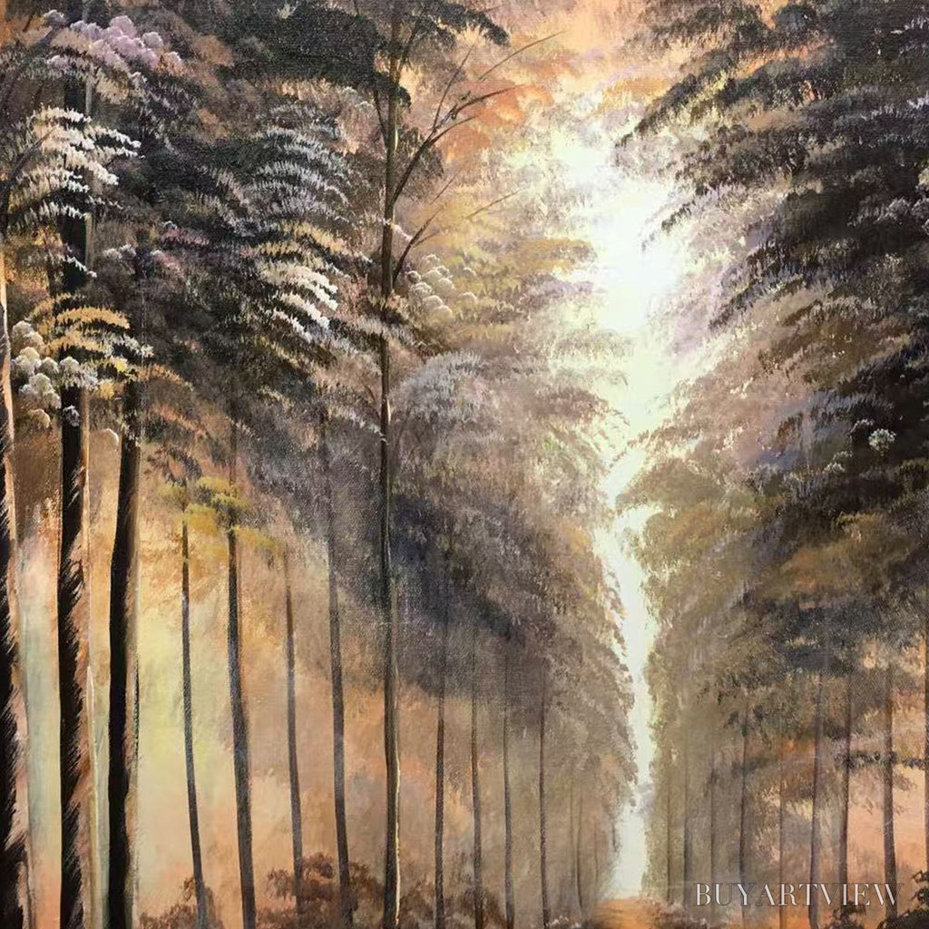 ARTOVITAS Forest Path – Panoramic Landscape Oil Painting - image 5