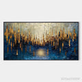 ARTOVITAS Golden Forest Reflection – Textured Landscape Oil Painting - image 1