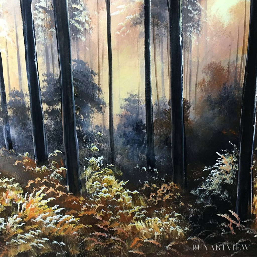 ARTOVITAS Whispers of the Woods – Panoramic Forest Path Oil Painting - image 3