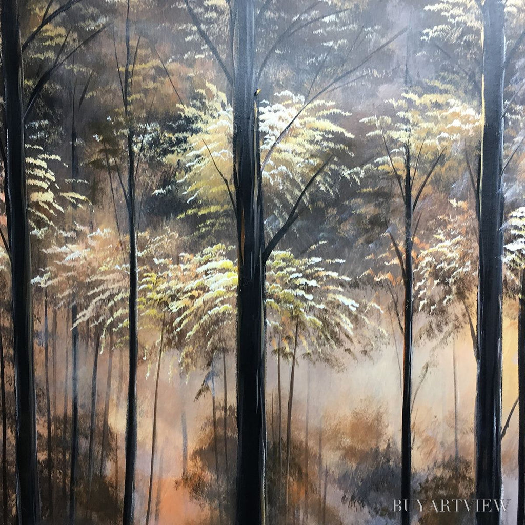 ARTOVITAS Whispers of the Woods – Panoramic Forest Path Oil Painting - image 5