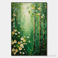 ARTOVITAS Forest Bloom – Textured Impasto Forest and Flowers Oil Painting - image 1