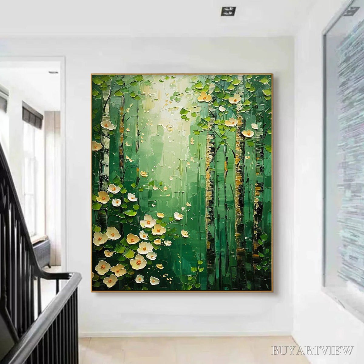 ARTOVITAS Forest Bloom – Textured Impasto Forest and Flowers Oil Painting - image 2