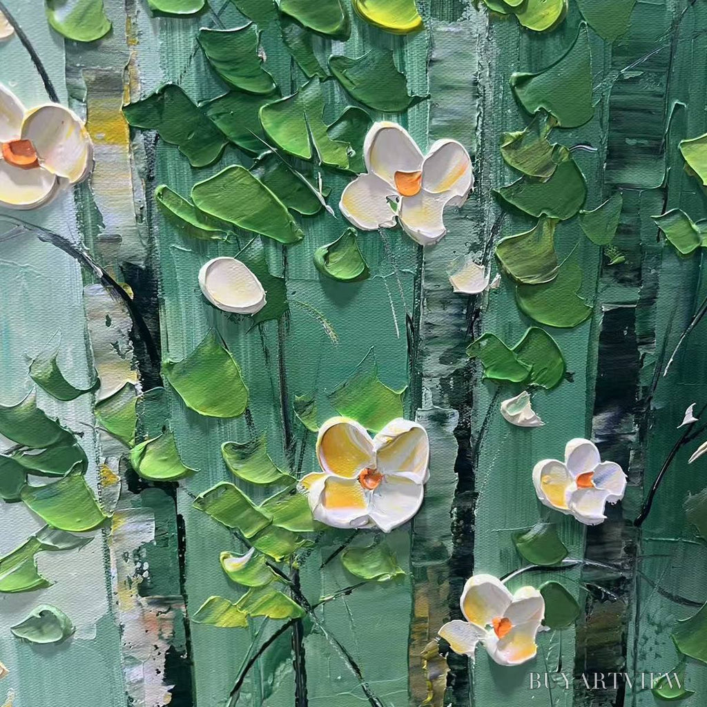 ARTOVITAS Forest Bloom – Textured Impasto Forest and Flowers Oil Painting - image 3