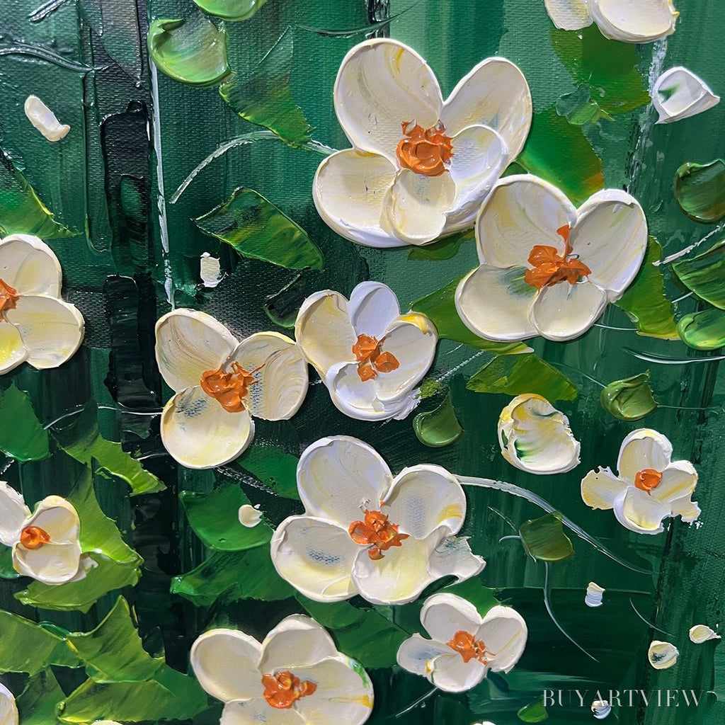 ARTOVITAS Forest Bloom – Textured Impasto Forest and Flowers Oil Painting - image 5