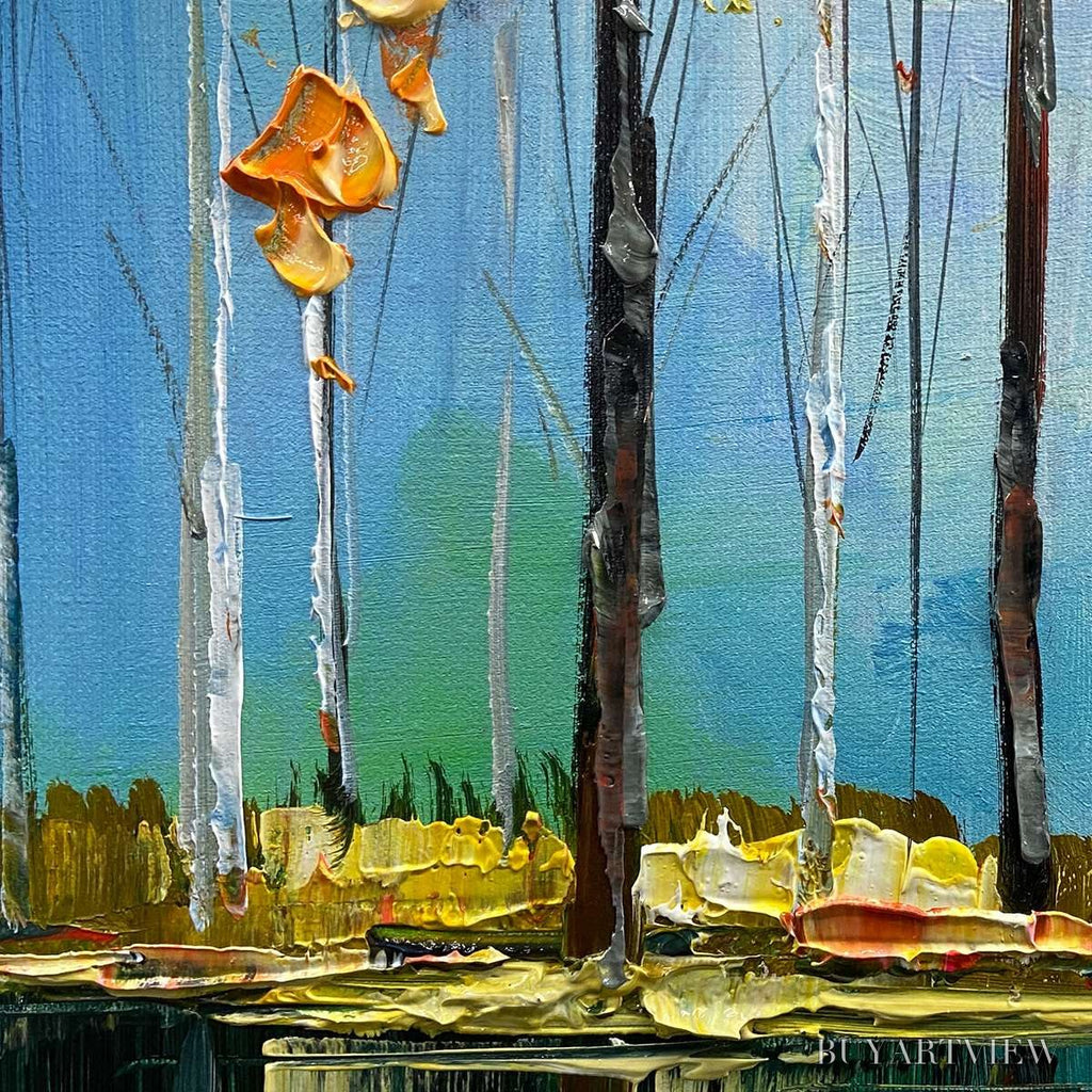 ARTOVITAS Autumn Reflections – Colorful Autumn Forest Landscape Oil Painting - image 3