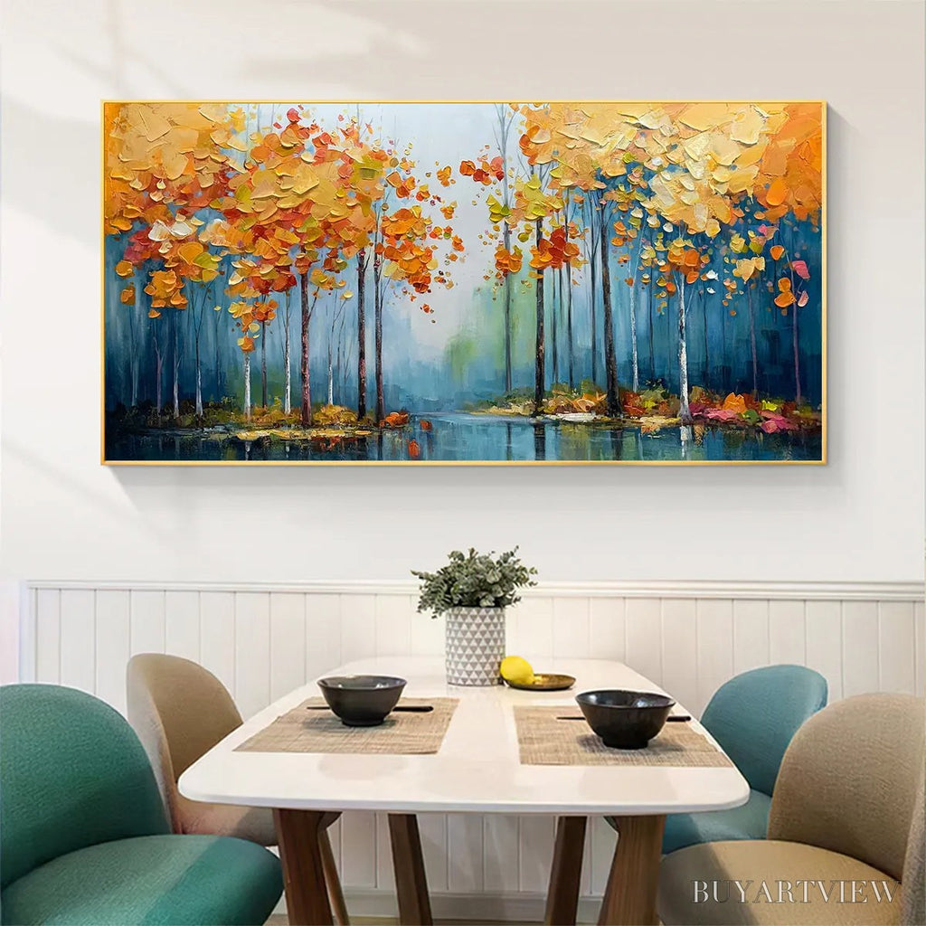 ARTOVITAS Autumn Reflections – Colorful Autumn Forest Landscape Oil Painting - image 6