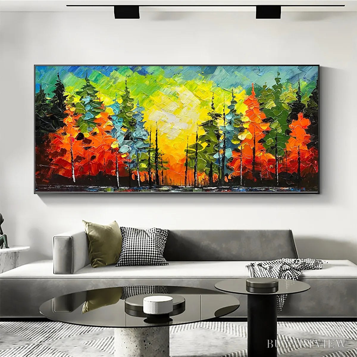 ARTOVITAS Autumn Symphony – Impasto Forest Painting in Vibrant Colors - image 6
