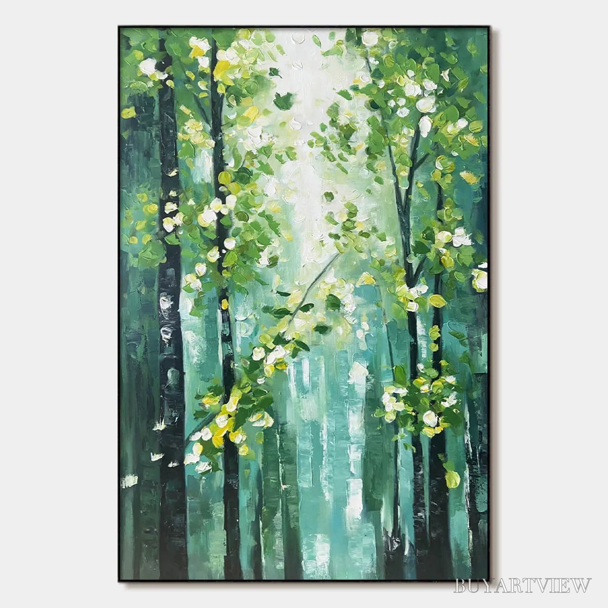 ARTOVITAS Emerald Grove – Forest Trees Nature Oil Painting - image 1