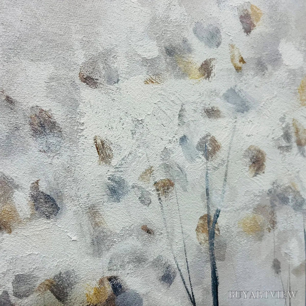 ARTOVITAS Silver Birch Mist – Forest Landscape Painting in Grey and White - image 3