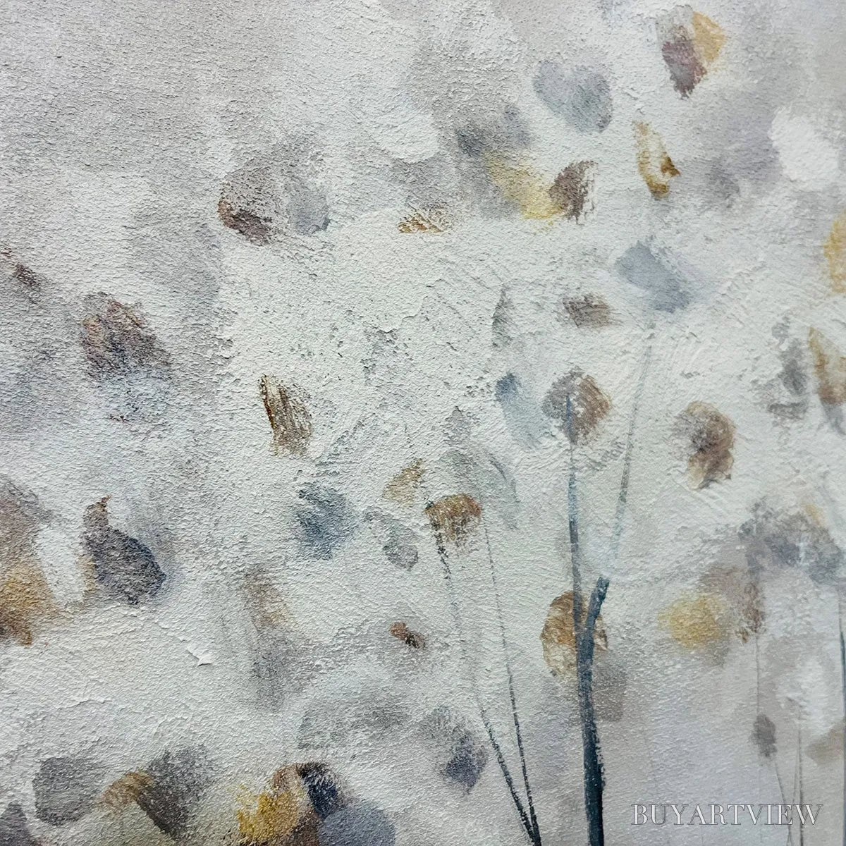 ARTOVITAS Silver Birch Mist – Forest Landscape Painting in Grey and White - image 3