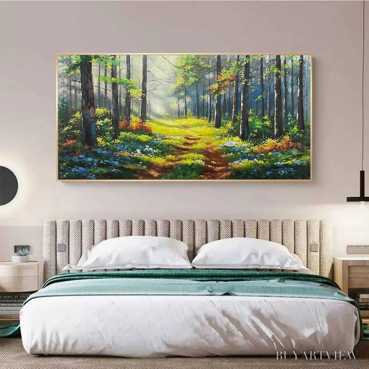 ARTOVITAS Forest Path – Forest Landscape Painting, Nature Trail, Green, Living Room, Bedroom, Office - image 2