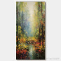 ARTOVITAS Autumn Woodland Stream – Vertical Landscape Oil Painting, Forest Scene with Stream, Fall Colors, Nature - image 1