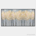 ARTOVITAS Golden Haze – Panoramic Landscape Painting, Textured Trees - image 1