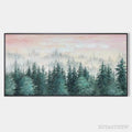 ARTOVITAS Misty Pines – Panoramic Forest Landscape Painting, Misty Trees, Green - image 1