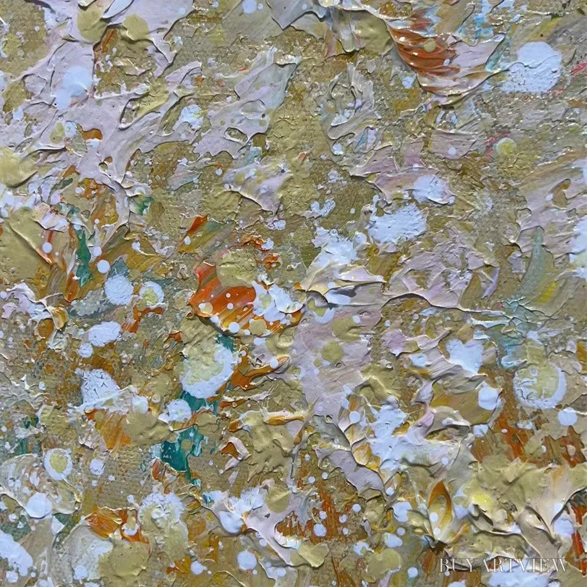 ARTOVITAS Aspen Glow – Panoramic Abstract Forest Landscape Oil Painting - image 3