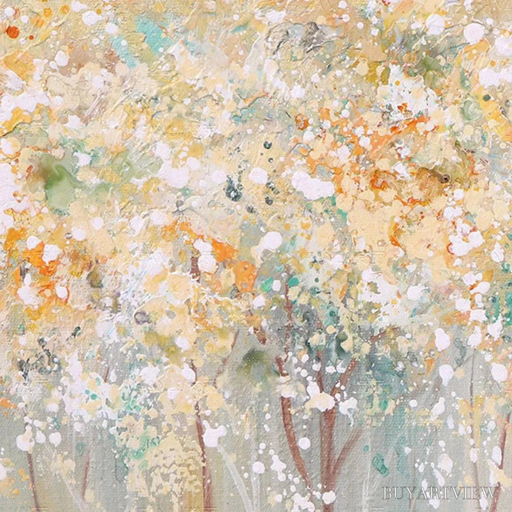 ARTOVITAS Aspen Glow – Panoramic Abstract Forest Landscape Oil Painting - image 6