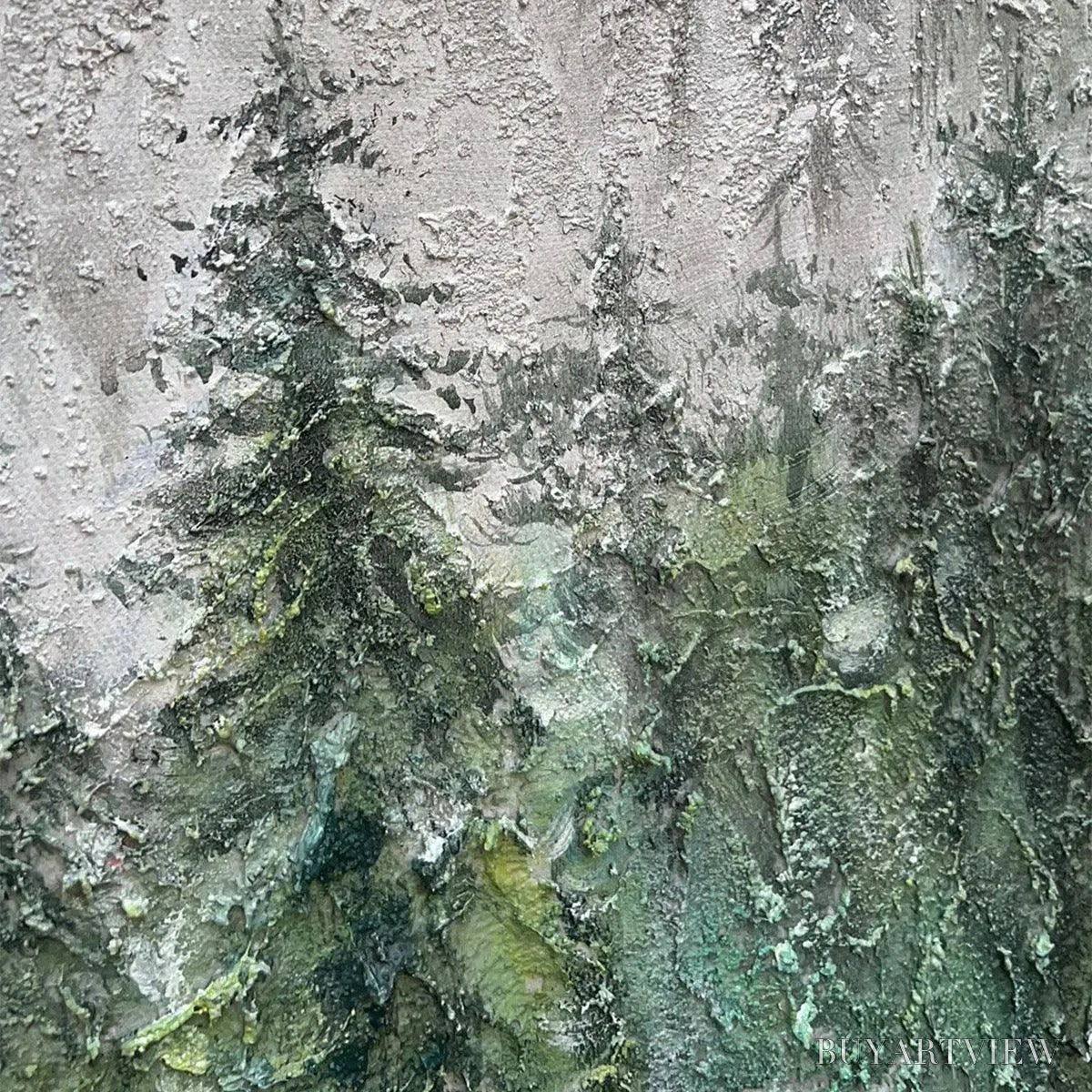 ARTOVITAS Emerald Mist – Panoramic Misty Forest Landscape Oil Painting - image 3