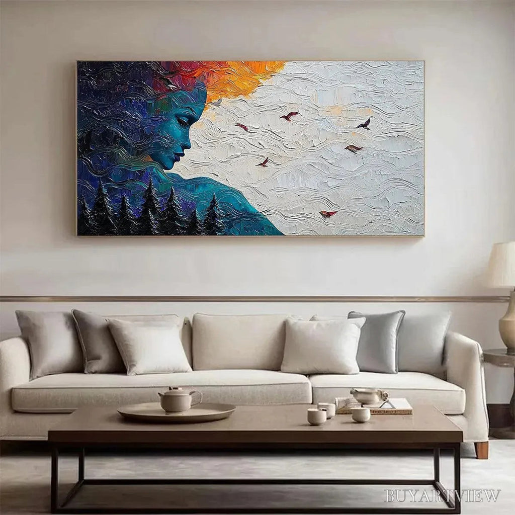 ARTOVITAS Forest Muse – Textured Impasto Portrait with Nature Oil Painting - image 6