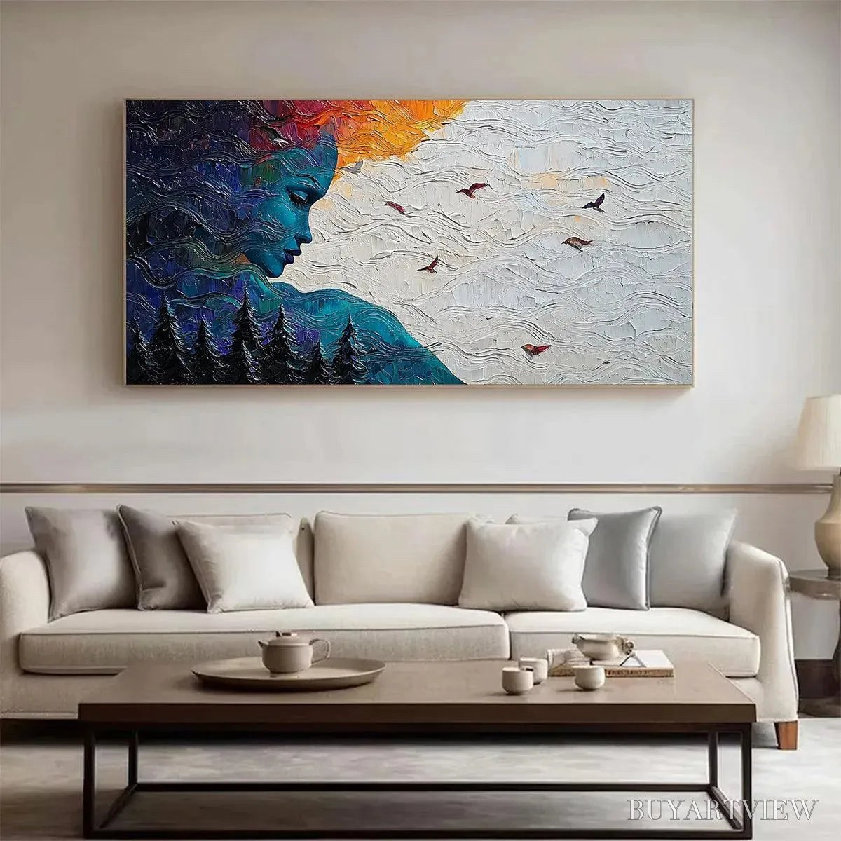 ARTOVITAS Forest Muse – Textured Impasto Portrait with Nature Oil Painting - image 6