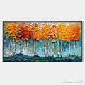 ARTOVITAS Golden Aspen – Textured Forest Painting, Impasto , Horizontal Canvas, Autumn Decor - image 1