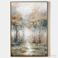 ARTOVITAS Golden Forest Path – Textured Forest Landscape Painting, Vertical - image 1