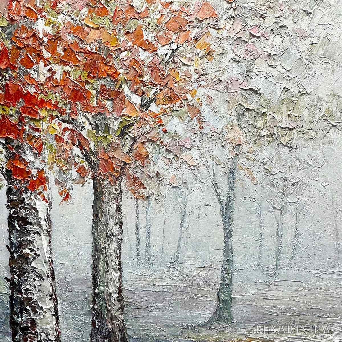 ARTOVITAS Autumn Whispers – Atmospheric Forest Landscape Painting, Horizontal - image 3