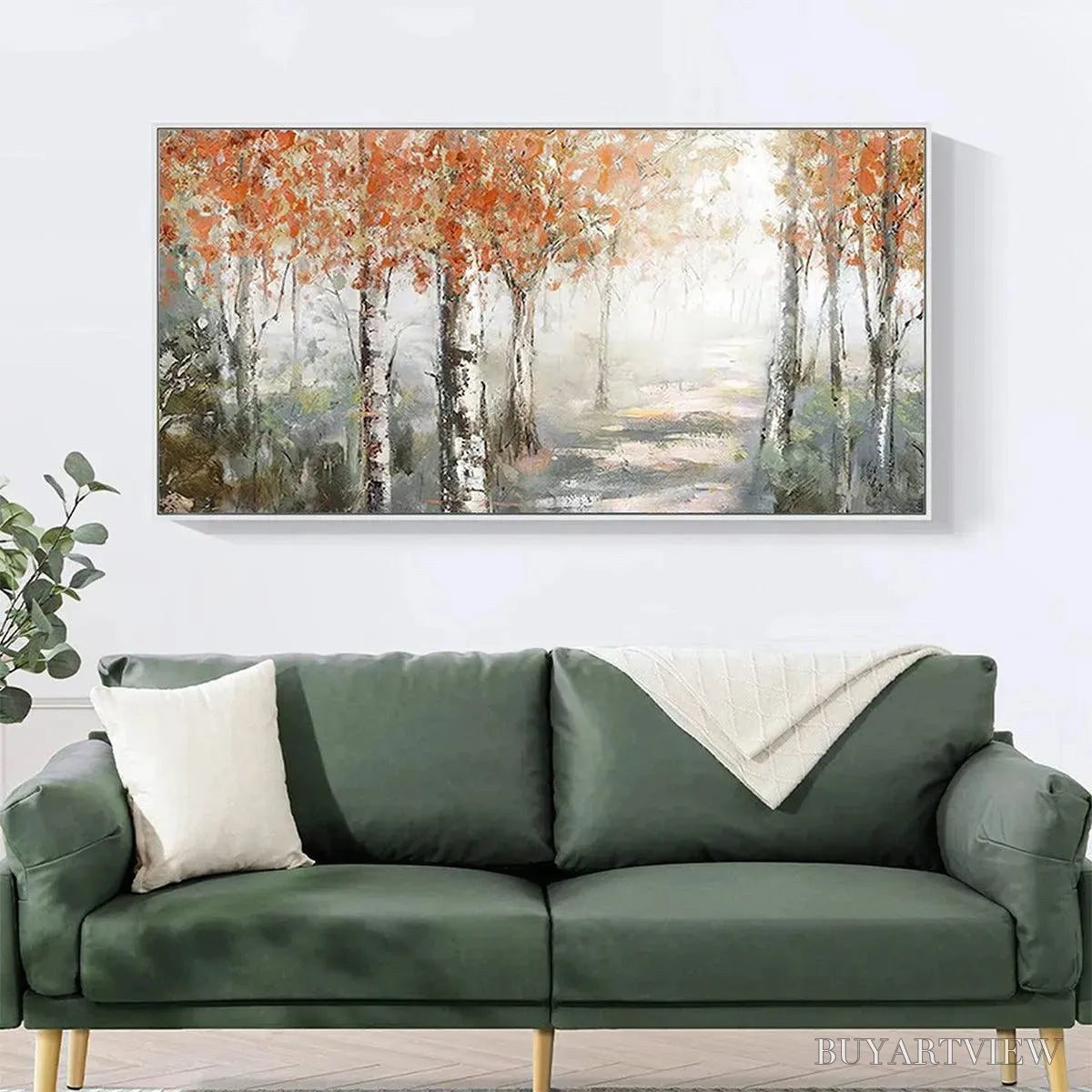 ARTOVITAS Autumn Whispers – Atmospheric Forest Landscape Painting, Horizontal - image 4
