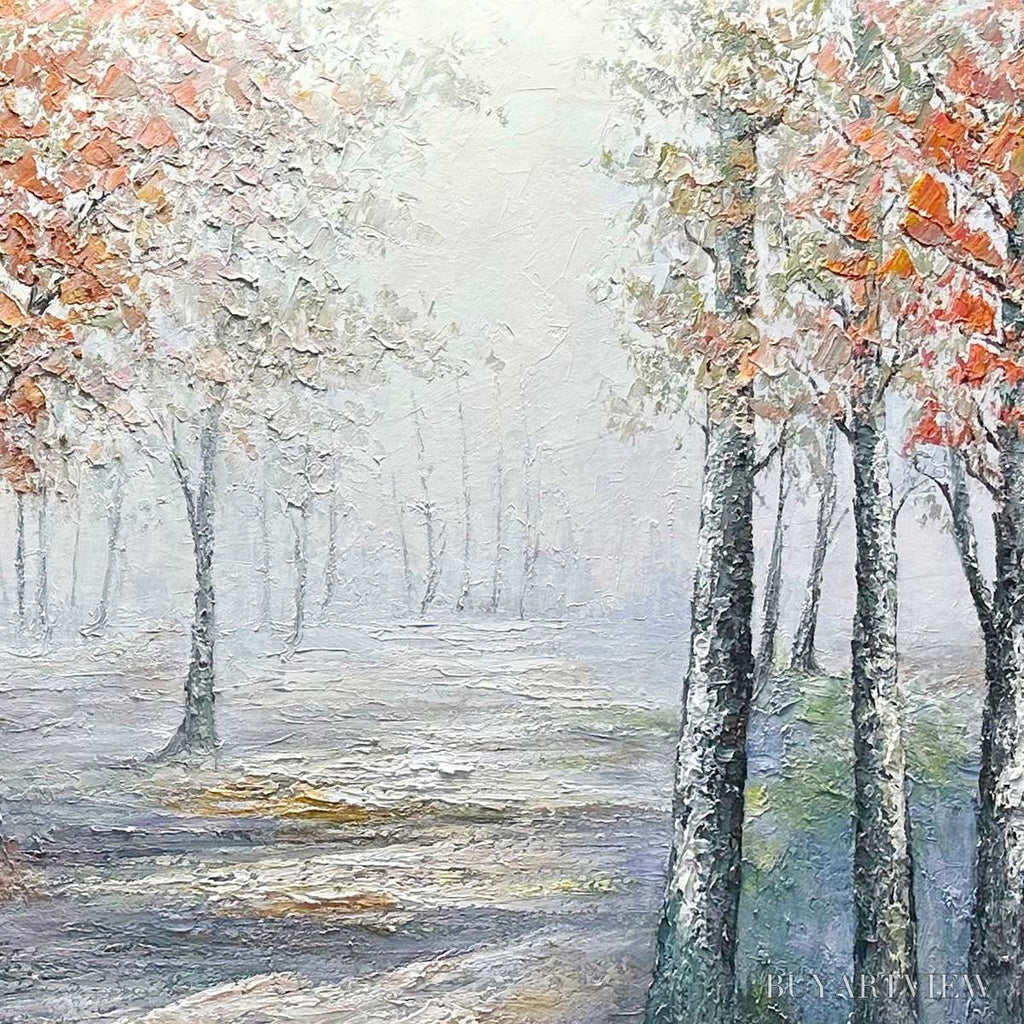 ARTOVITAS Autumn Whispers – Atmospheric Forest Landscape Painting, Horizontal - image 6