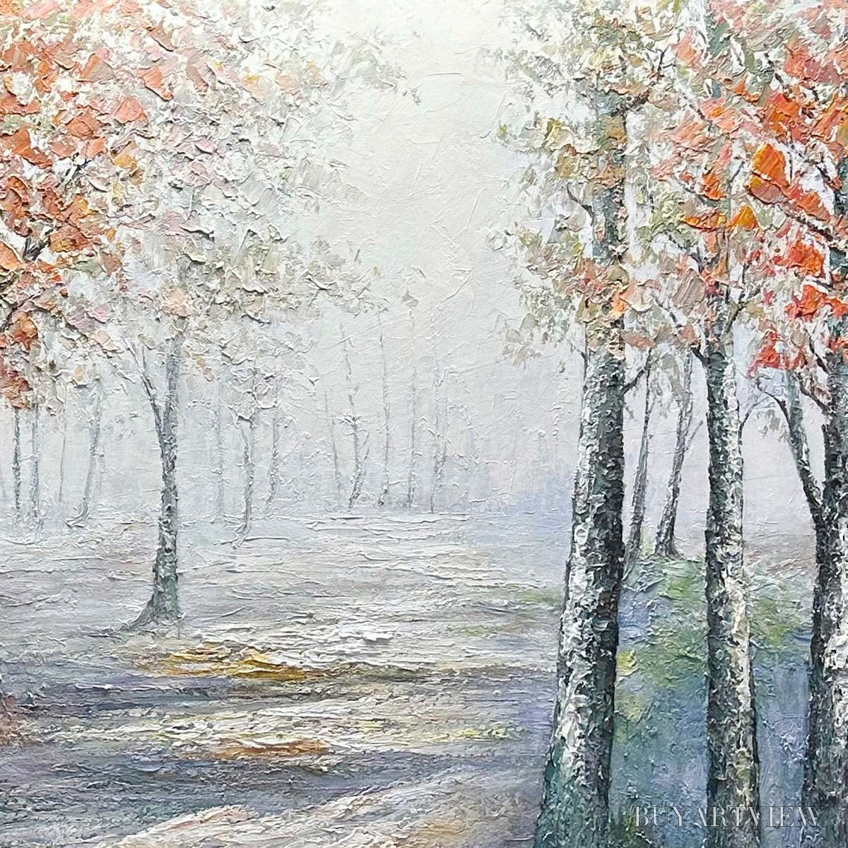 ARTOVITAS Autumn Whispers – Atmospheric Forest Landscape Painting, Horizontal - image 6