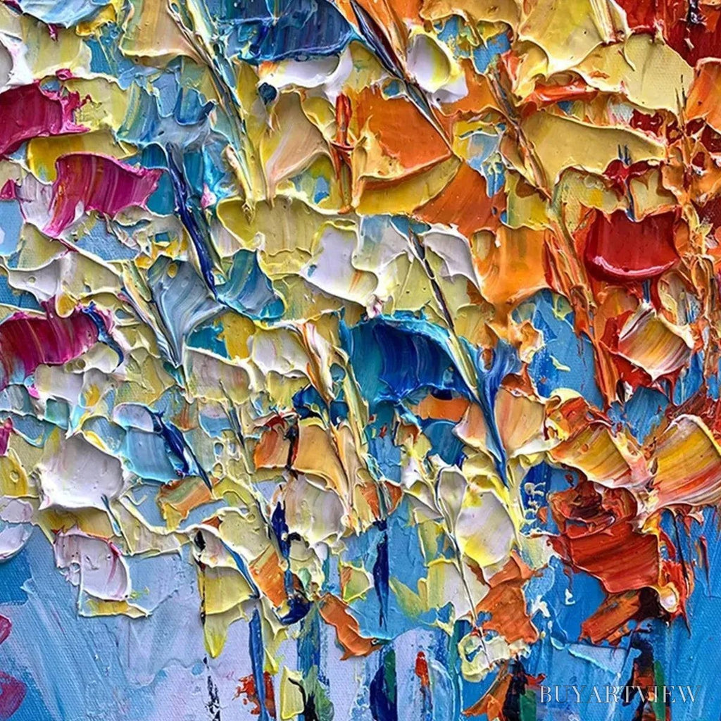 ARTOVITAS Autumn Walk – Textured Impasto Painting of a Couple Walking in an Autumn Forest - image 2